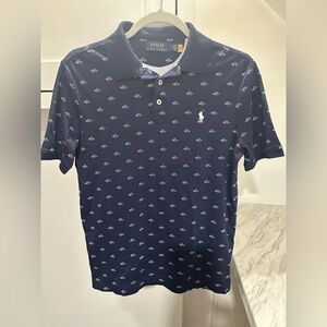 Ralph Lauren Dark Blue Polo Shirt with White Accents